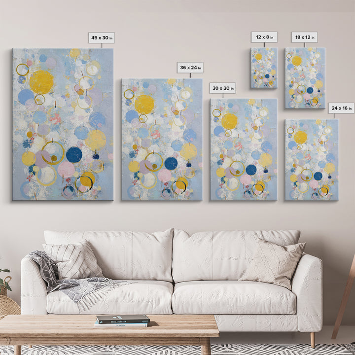 Soap Bubbles Rendered as Playful Abstract Circles Canvas Print, Laundry Room Art, Digital Wall Art, Living Room Decor, Clean, LRA-2x3-62
