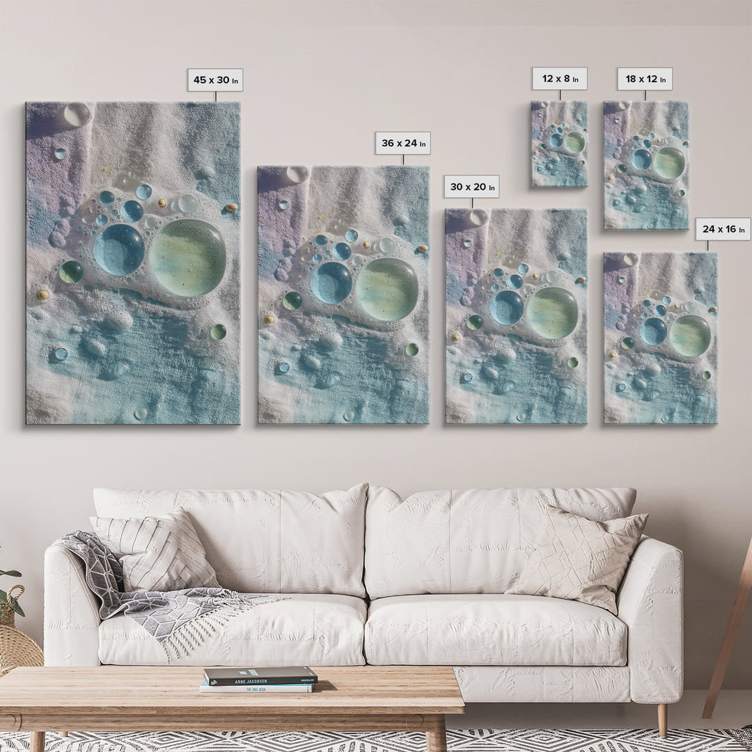 Abstract Suds and Bubbles Framed Canvas Print, Laundry Room Art, Printable Wall Art, Living Room Decor, Abstract Art, Clean, LRA-2x3-78