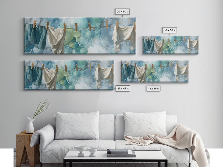 Abstract Suds and Bubbles Canvas Print, Laundry Room Art, Digital Print, Living Room Decor, Fine Art, Clean, Custom Wall Art, LRA-3x1-38