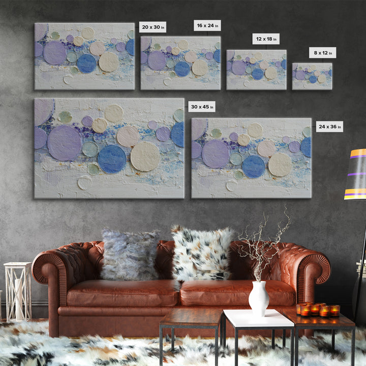 Soap Bubbles Rendered as Playful Abstract Circles Canvas Print, Laundry Room Art, Farmhouse Decor, Living Room Decor, Clean, LRA-3x2-10