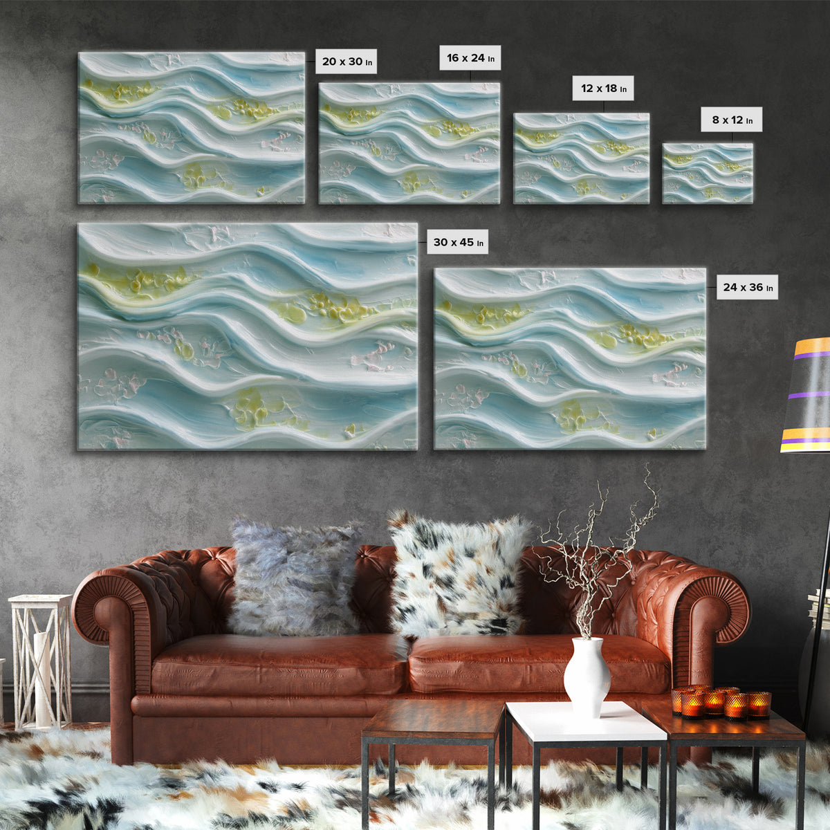 Clean Blue Water Ripple Abstraction Framed Canvas Print, Laundry Room Art, Wall Art Print, Living Room Decor, Abstract Art, LRA-3x2-46