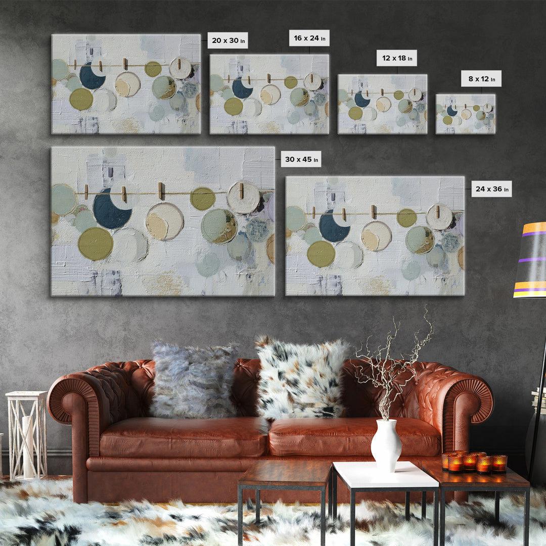 Soap Bubbles Rendered as Playful Abstract Circles Canvas Print, Laundry Room Art, Farmhouse Wall Decor, Living Room Decor, LRA-3x2-58