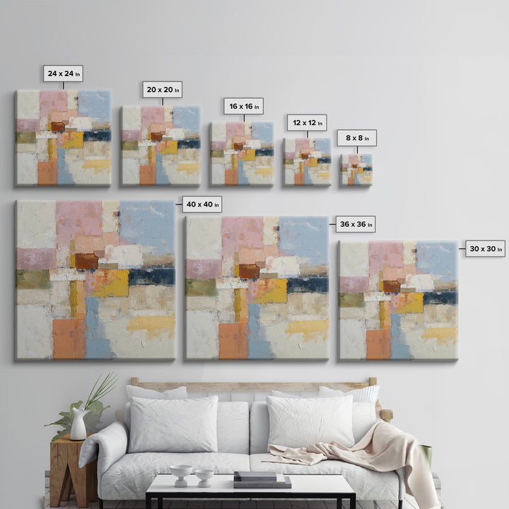 Warm Terra Cotta Abstract Landscape Canvas Print, Mediterranean Art, Digital Art Prints, Living Room Decor, Watercolor Art, MAR-1x1-14