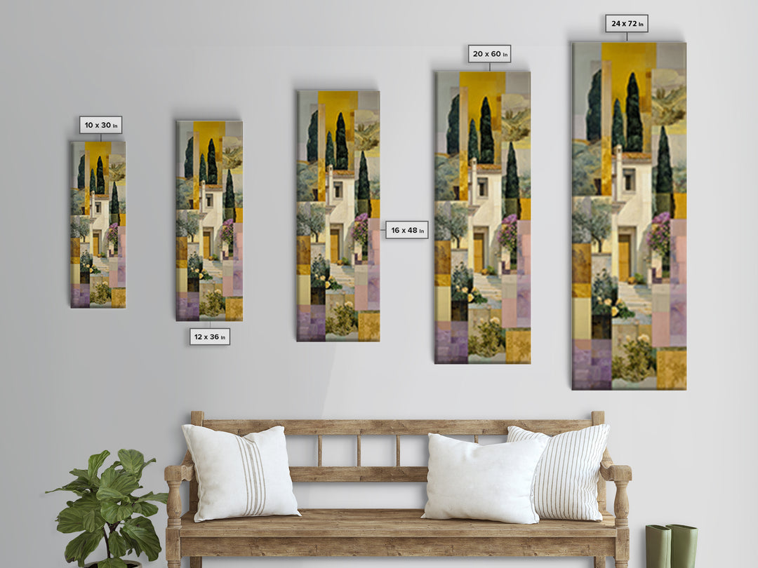 Olive Grove under Pale Morning Light Canvas Print, Mediterranean Art, Wall Decor, Living Room Decor, Fine Art, Azure, MAR-1x3-77