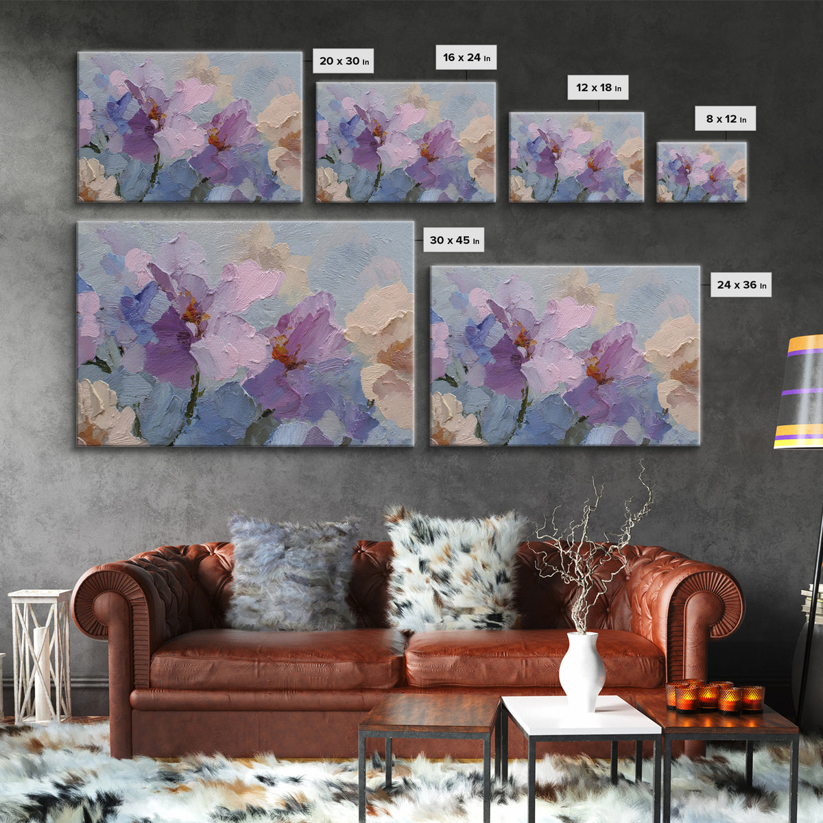 Wild Herbs Rosemary and Thyme Botanical Study Canvas Print, Mediterranean Art, Digital Print, Living Room Decor, Azure, MAR-3x2-52