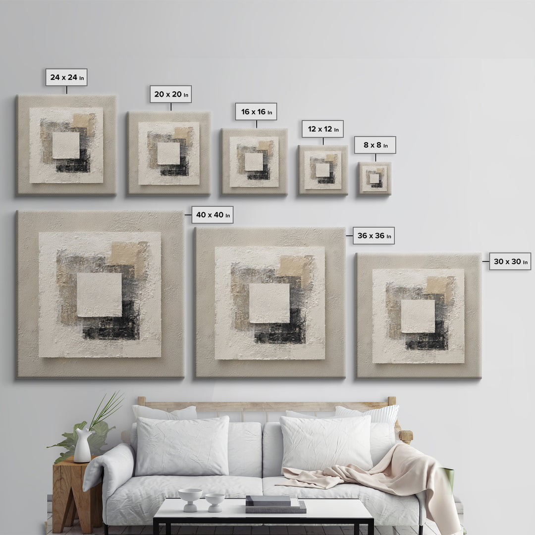 Minimal Stone Shapes Framed Canvas Print, Master Bedroom, Above Bed Decor, Bedroom Decor, Abstract Art, Sanctuary, MAS-1x1-16