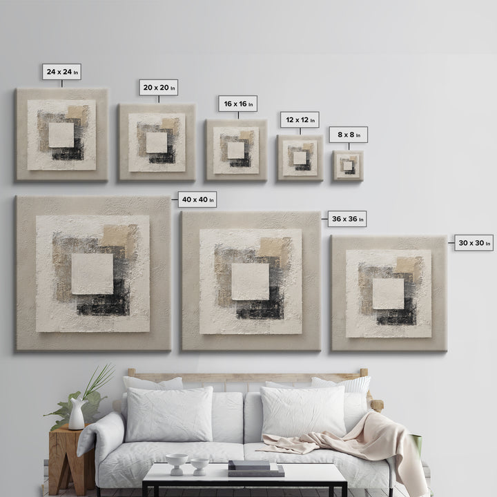 Minimal Stone Shapes Framed Canvas Print, Master Bedroom, Above Bed Decor, Bedroom Decor, Abstract Art, Sanctuary, MAS-1x1-16