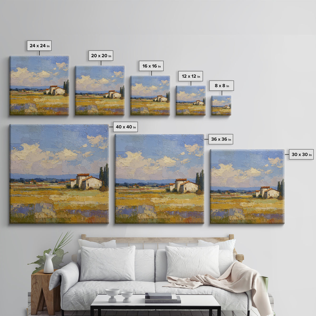 Lavender Field at Twilight Canvas Print, Master Bedroom, Living Room Prints, Bedroom Decor, Fine Art, Sanctuary, Modern Decor, MAS-1x1-18