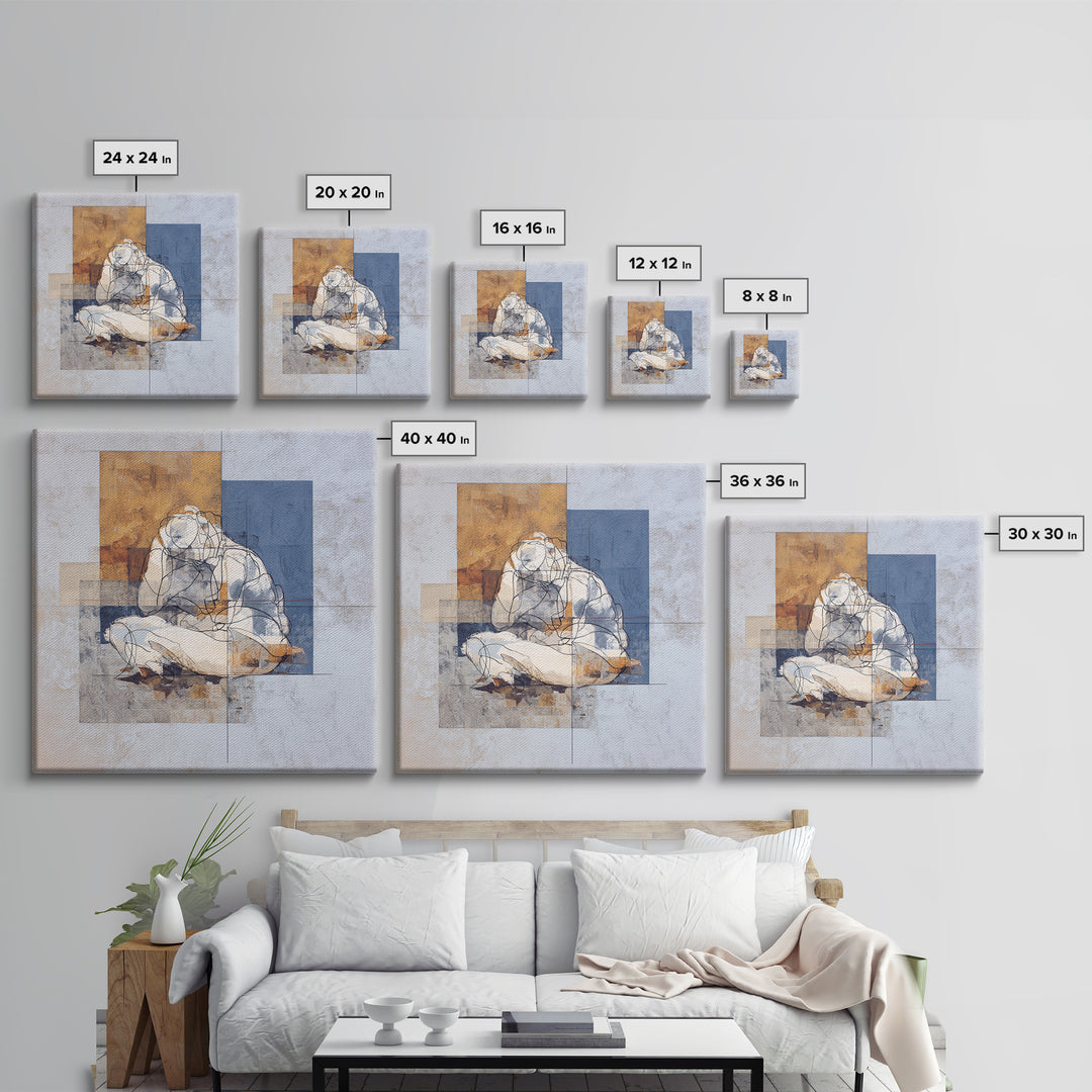 Classical Reclining Figure Implied Through Line Art Canvas Print, Master Bedroom, Wall Decor Bedroom, Bedroom Decor, Sanctuary, MAS-1x1-22