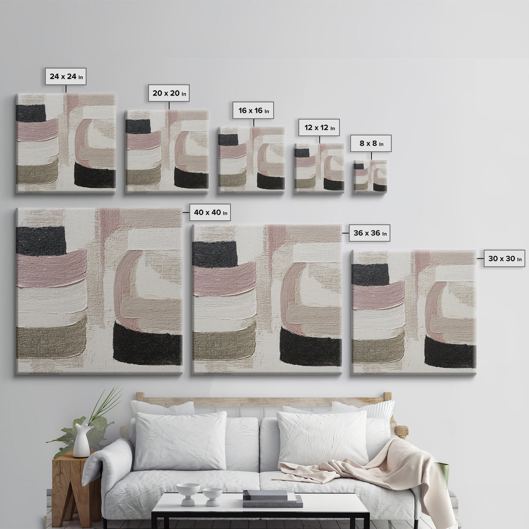 Soft Abstract Linen Texture Framed Canvas Print, Master Bedroom, Farmhouse Wall Art, Bedroom Decor, Fine Art, Sanctuary, MAS-1x1-27