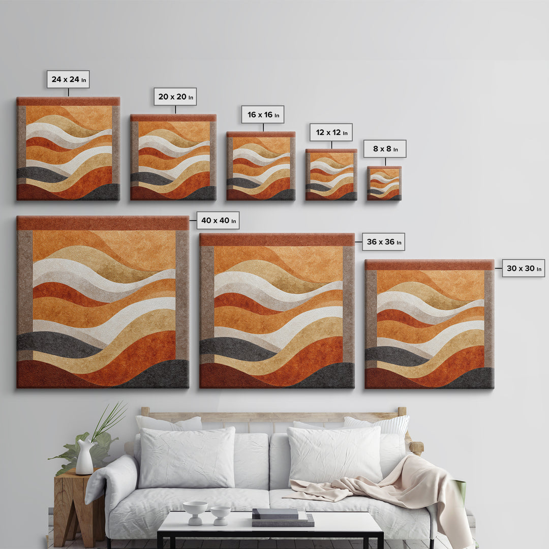 Abstract Wave Forms Framed Canvas Print, Master Bedroom, Wall Art Bedroom, Bedroom Decor, Sanctuary, Statement Artwork, MAS-1x1-68