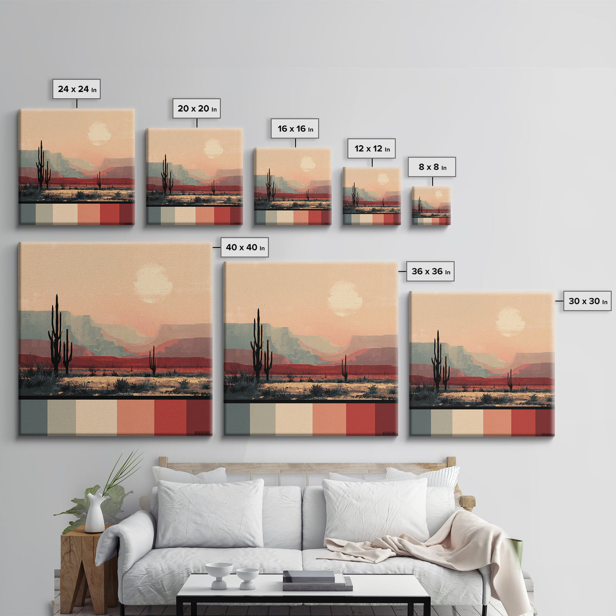 Quiet Desert Dusk Canvas Print, Master Bedroom, Boho Decor, Bedroom Decor, Fine Art, Sanctuary, Wall Art Prints, Large Wall Art, MAS-1x1-82