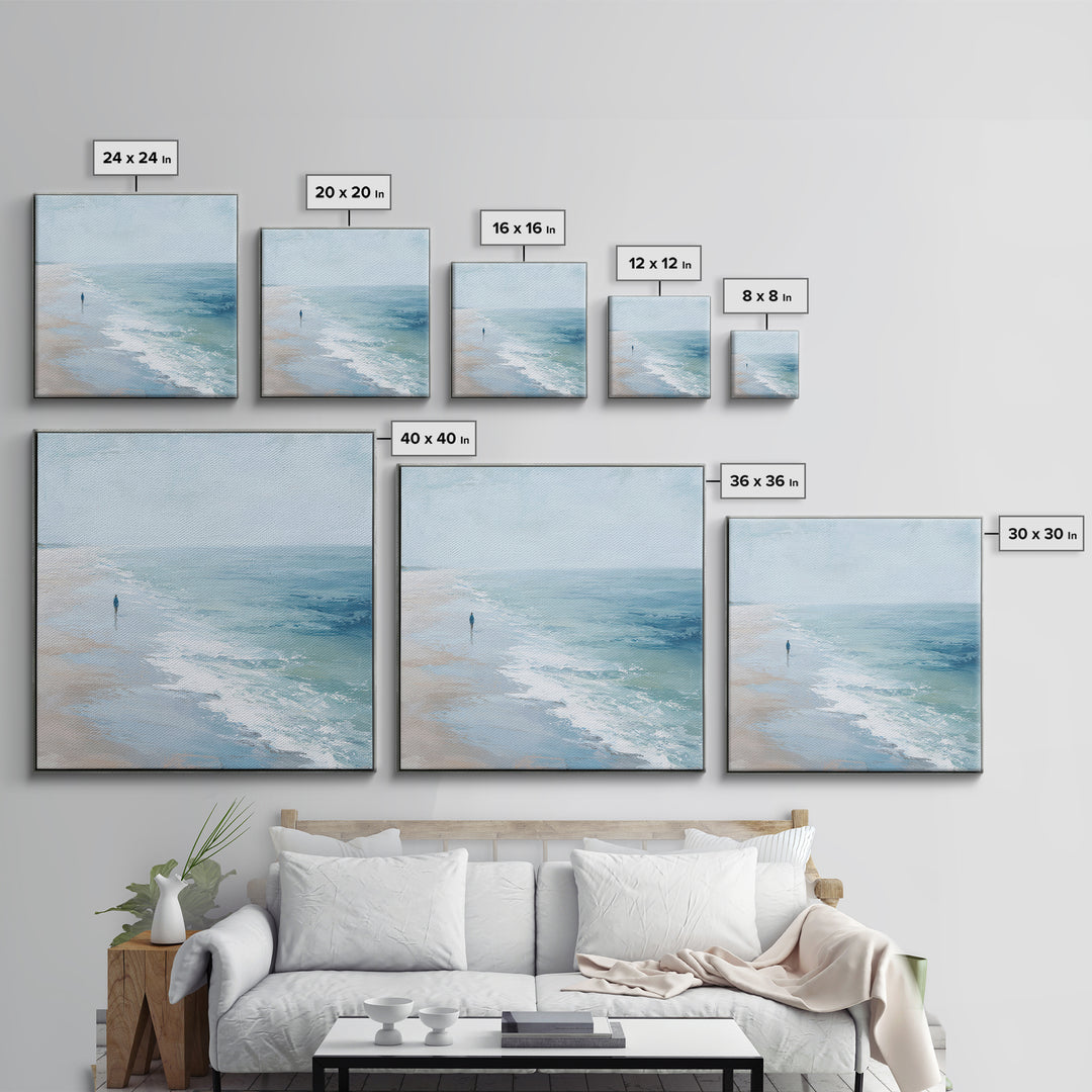 Hotel Coastal Landscape Framed Canvas Print, Master Bedroom, Wall Art, Bedroom Decor, Fine Art, Sanctuary, Bedroom Wall Art, MAS-1x1-93