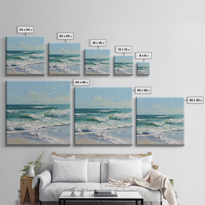 Elegant Moonlit Ocean Horizon Canvas Print, Master Bedroom, Wedding Decor, Bedroom Decor, Sanctuary, Rustic Home Decor, MAS-1x1-97