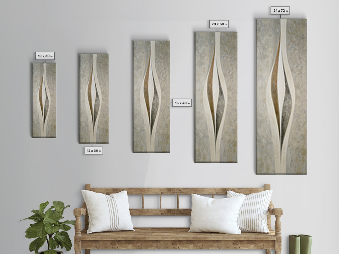 Minimal Stone Shapes Canvas Print, Master Bedroom, Above Bed Wall Decor, Bedroom Decor, Fine Art, Sanctuary, Textured Painting, MAS-1x3-100
