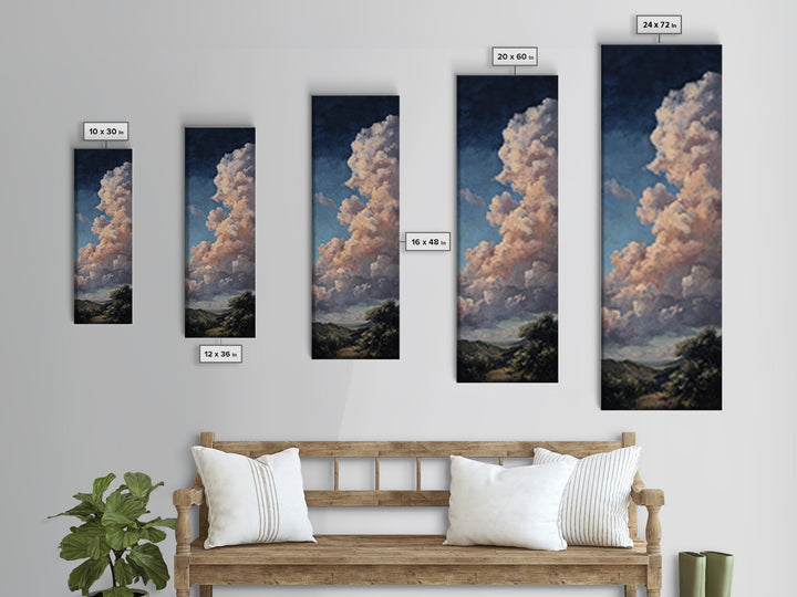 Blush and Taupe Cloudscape Canvas Print, Master Bedroom, Neutral Decor, Bedroom Decor, Fine Art, Sanctuary, Home Decor, MAS-1x3-18