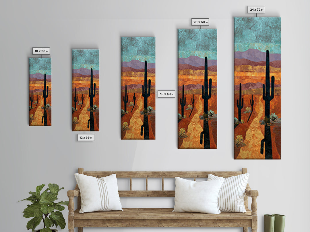 Quiet Desert Dusk Canvas Print, Master Bedroom, Above Bed Wall Decor, Bedroom Decor, Oil Painting, Sanctuary, Textured Painting, MAS-1x3-22