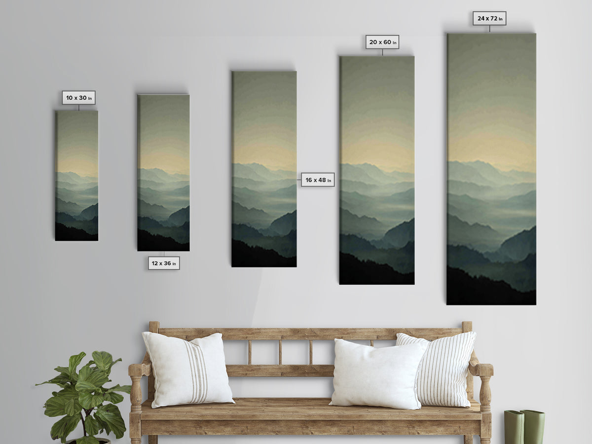 Soft Mountain Ridge Canvas Print, Master Bedroom, Printable Art, Bedroom Decor, Fine Art, Sanctuary, Wall Art Bedroom, MAS-1x3-25