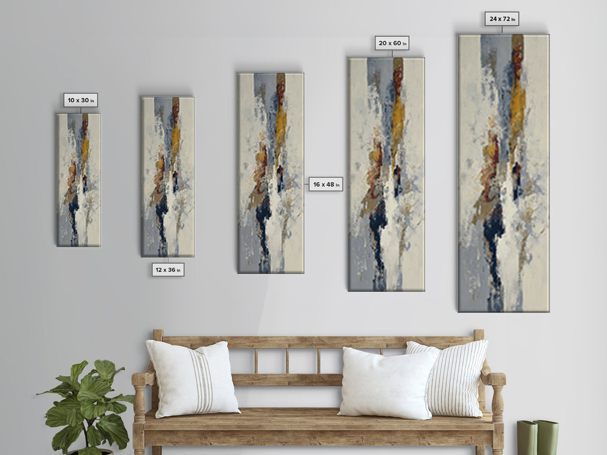 Large Cream Abstract Framed Canvas Print, Master Bedroom, Textured Painting, Bedroom Decor, Abstract Art, Sanctuary, Wall Decal, MAS-1x3-29