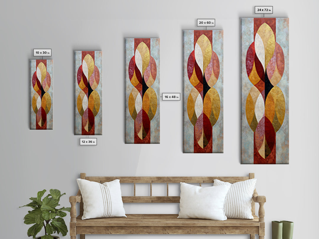 Gold Accented Abstract Arches Canvas Print, Master Bedroom, Bedroom Decor, Sanctuary, Living Room Prints, Wall Decor Bedroom, MAS-1x3-44