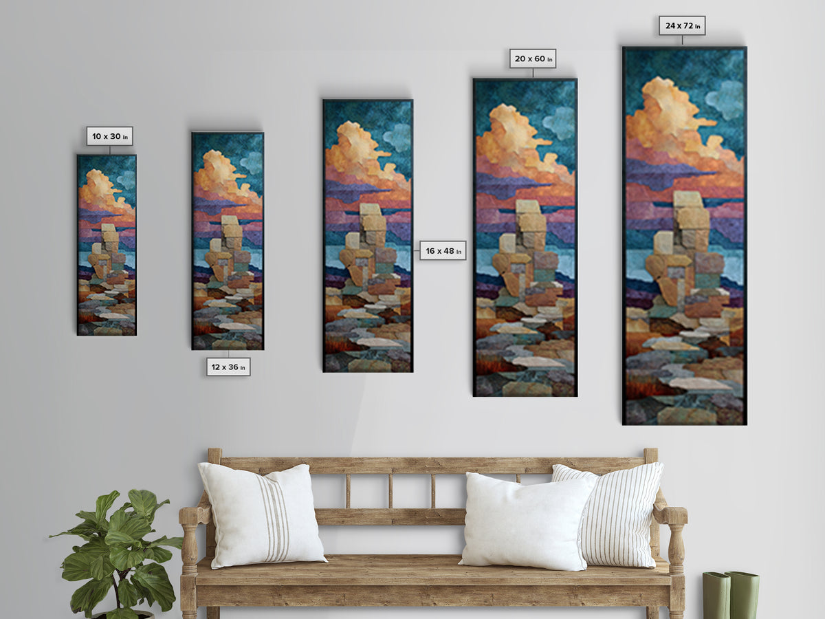Quiet Desert Dusk Framed Canvas Print, Master Bedroom, Modern Decor, Bedroom Decor, Fine Art, Sanctuary, Wall Decor, Art Print, MAS-1x3-46