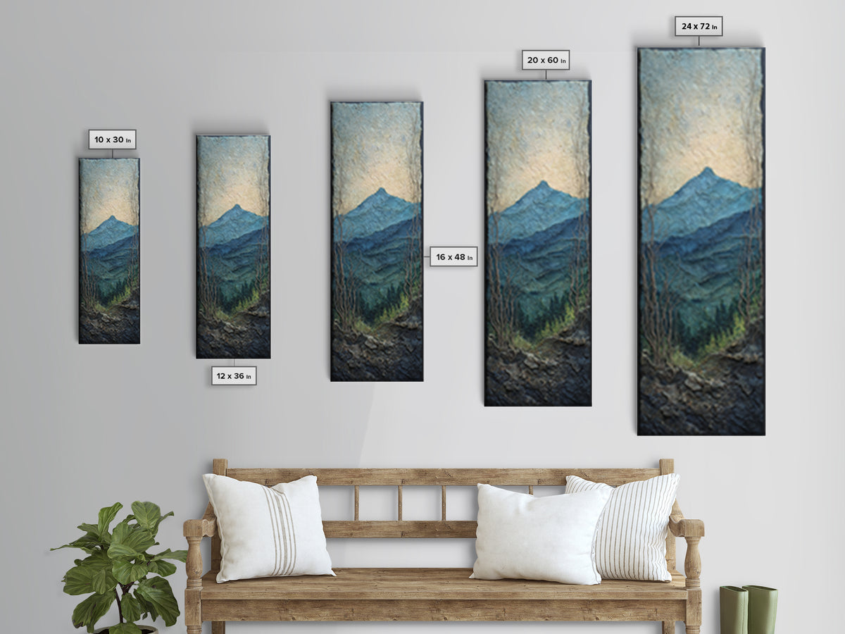 Soft Mountain Ridge Canvas Print, Master Bedroom, Modern Decor, Bedroom Decor, Fine Art, Sanctuary, Wall Decor, Art Print, MAS-1x3-49