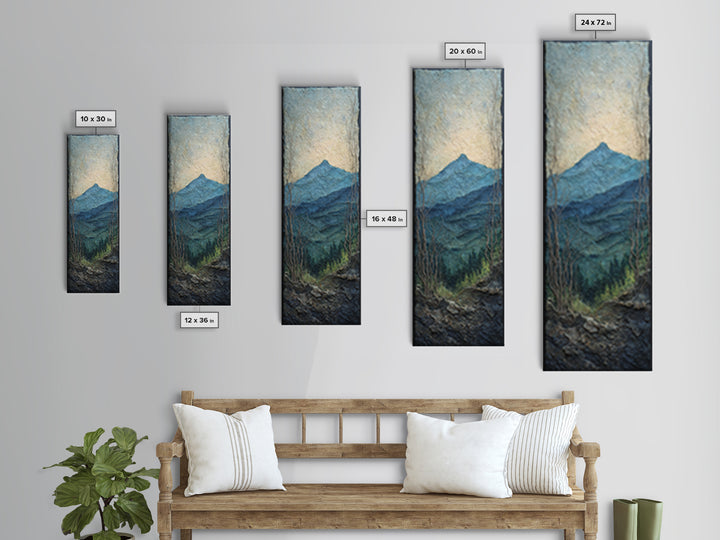 Soft Mountain Ridge Canvas Print, Master Bedroom, Modern Decor, Bedroom Decor, Fine Art, Sanctuary, Wall Decor, Art Print, MAS-1x3-49