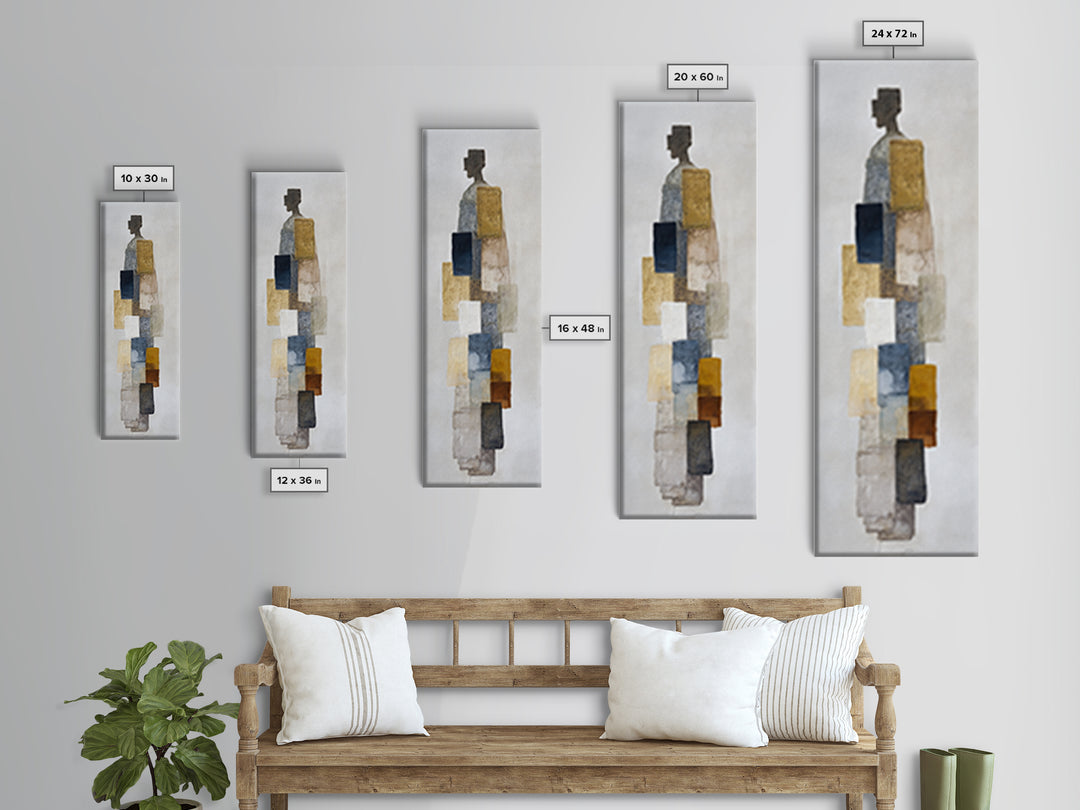 Minimal Two Figure Line Drawing Canvas Print, Master Bedroom, Wall Art Prints, Bedroom Decor, Oil Painting, Sanctuary, MAS-1x3-65