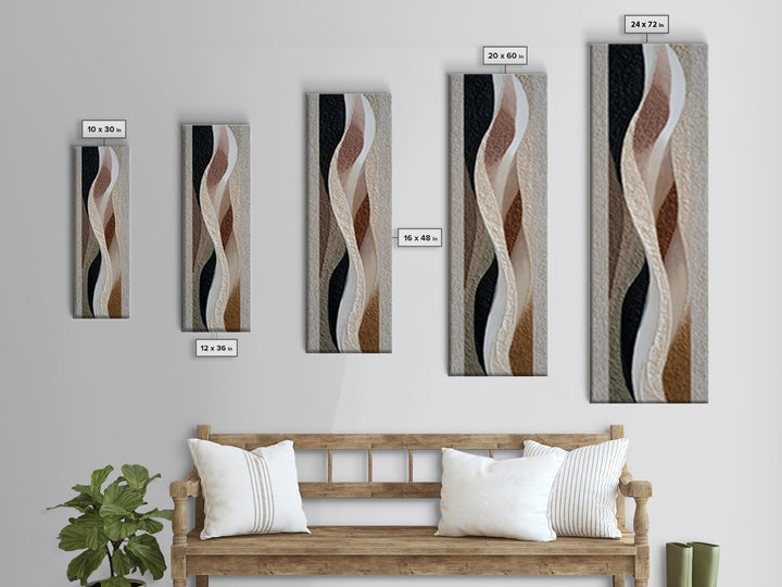 Abstract Wave Forms Framed Canvas Print, Master Bedroom, Wall Art Bedroom, Bedroom Decor, Sanctuary, Statement Artwork, MAS-1x3-80