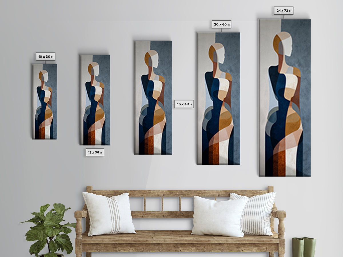 Classical Reclining Figure Implied Through Line Art Canvas Print, Master Bedroom, Boho Decor, Bedroom Decor, Sanctuary, MAS-1x3-82