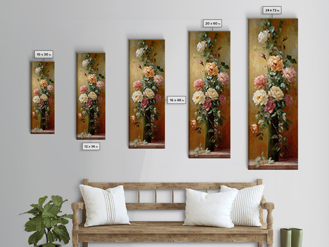 Warm Candlelit Still Life Framed Canvas Print, Master Bedroom, Farmhouse Wall Art, Bedroom Decor, Fine Art, Sanctuary, MAS-1x3-84