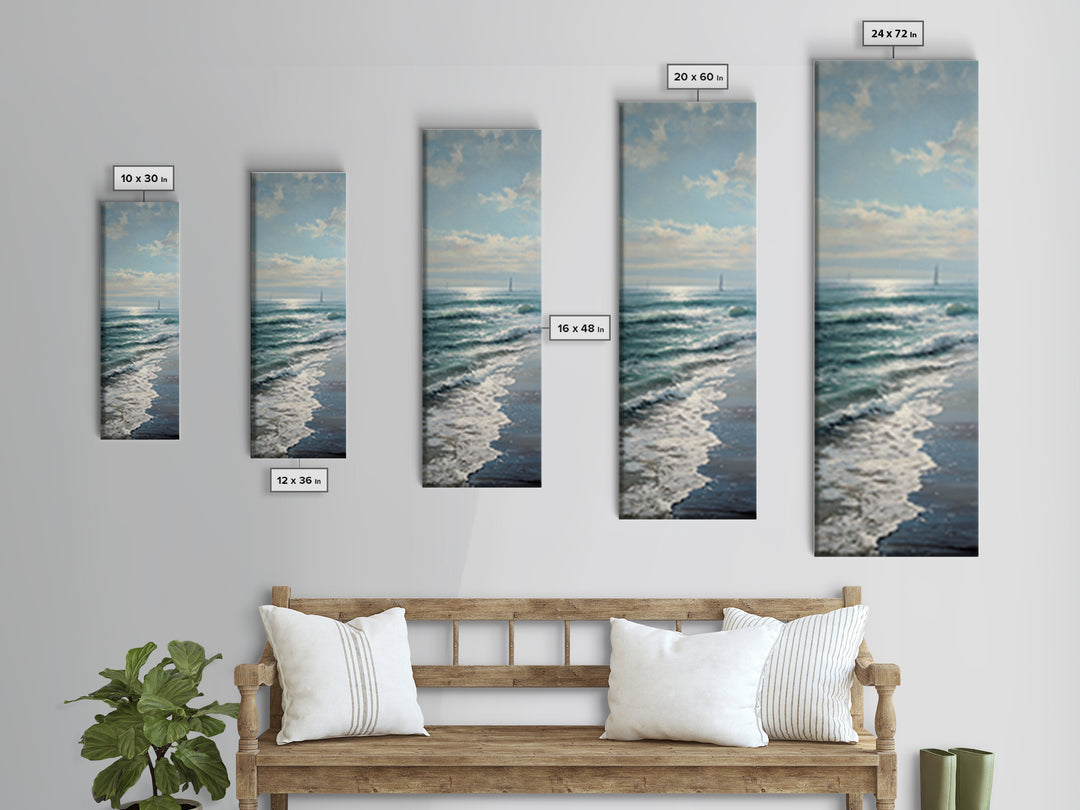 Elegant Moonlit Ocean Horizon Canvas Print, Master Bedroom, Printable Art, Bedroom Decor, Fine Art, Sanctuary, Wall Art Bedroom, MAS-1x3-85