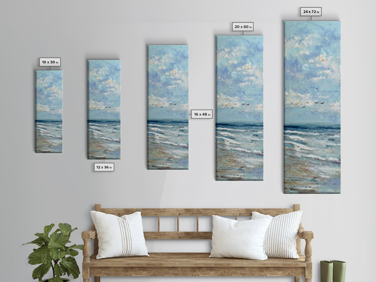 Hotel Coastal Landscape Canvas Print, Master Bedroom, Luxury Decor, Bedroom Decor, Fine Art, Sanctuary, Wedding Decor, MAS-1x3-9