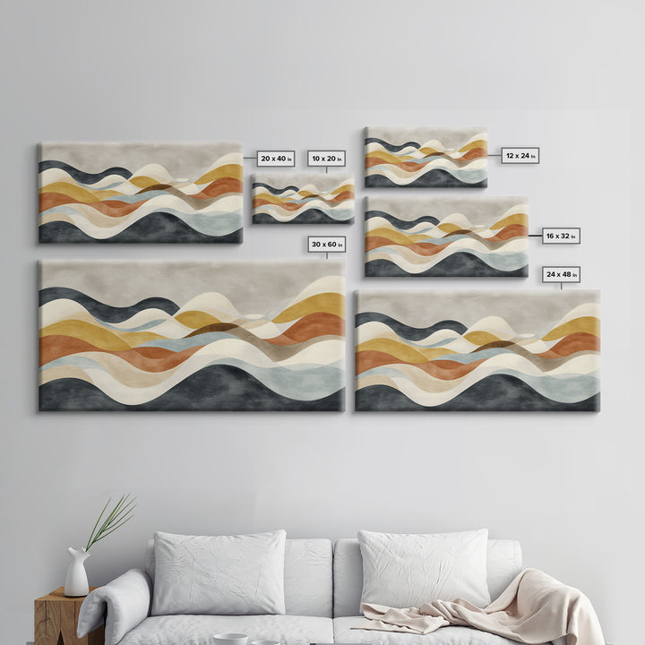 Abstract Wave Forms Framed Canvas Print, Master Bedroom, Fine Art Print, Bedroom Decor, Abstract Art, Sanctuary, MAS-2x1-16