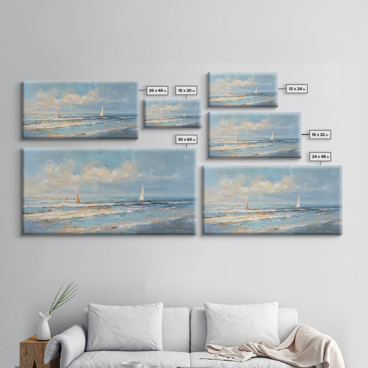 Hotel Coastal Landscape Canvas Print, Master Bedroom, Large Wall Art, Bedroom Decor, Watercolor Art, Sanctuary, Bedroom Prints, MAS-2x1-17