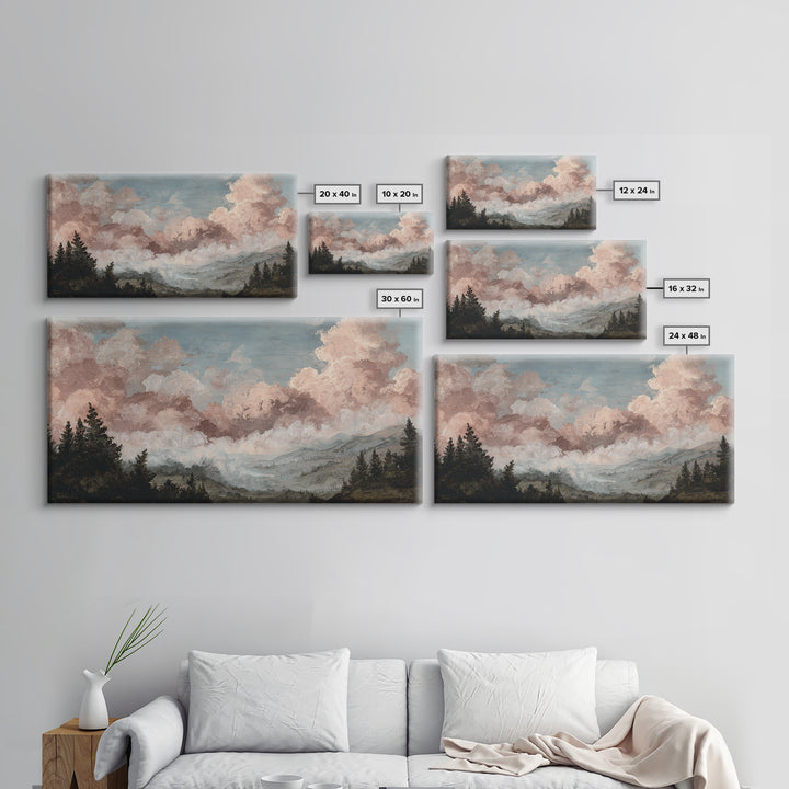 Blush and Taupe Cloudscape Canvas Print, Master Bedroom, Bedroom Decor, Abstract Art, Sanctuary, Printable Art, MAS-2x1-2