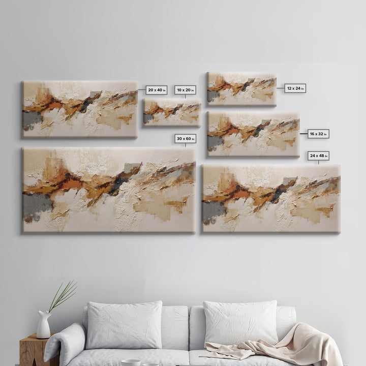 Large Cream Abstract Framed Canvas Print, Master Bedroom, Bedroom Decor, Abstract Art, Sanctuary, Farmhouse Wall Art, MAS-2x1-37