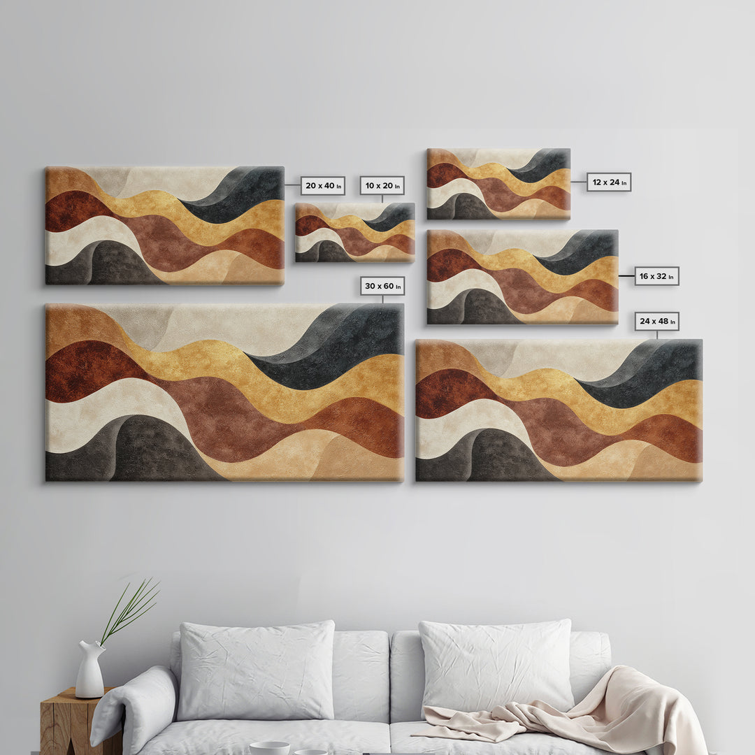 Abstract Wave Forms Framed Canvas Print, Master Bedroom, Wall Decor, Bedroom Decor, Fine Art, Sanctuary, Farmhouse Wall Decor, MAS-2x1-40