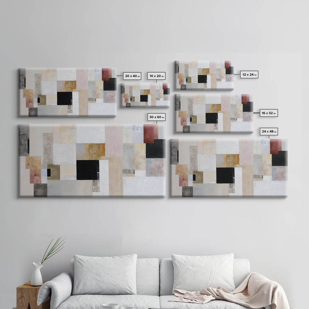 Large Cream Abstract Canvas Print, Master Bedroom, Farmhouse Decor, Bedroom Decor, Abstract Art, Sanctuary, Above Bed Wall Art, MAS-2x1-61