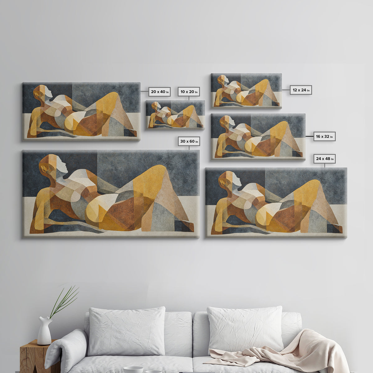 Classical Reclining Figure Implied Through Line Art Canvas Print, Master Bedroom, Home Decor, Bedroom Decor, Sanctuary, MAS-2x1-66