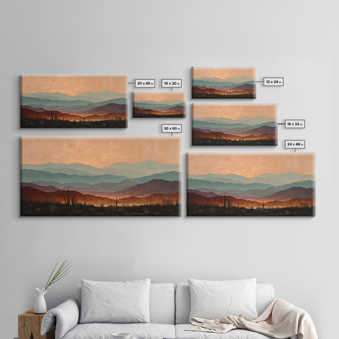 Quiet Desert Dusk Canvas Print, Master Bedroom, Printable Wall Art, Bedroom Decor, Fine Art, Sanctuary, Minimalist Wall Art, MAS-2x1-78