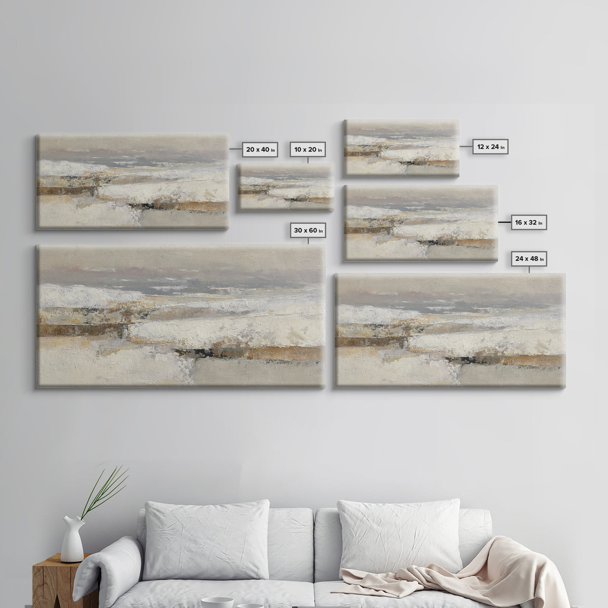 Minimal Stone Shapes Framed Canvas Print, Master Bedroom, Bedroom Prints, Bedroom Decor, Abstract Art, Sanctuary, Gallery Decor, MAS-2x1-84
