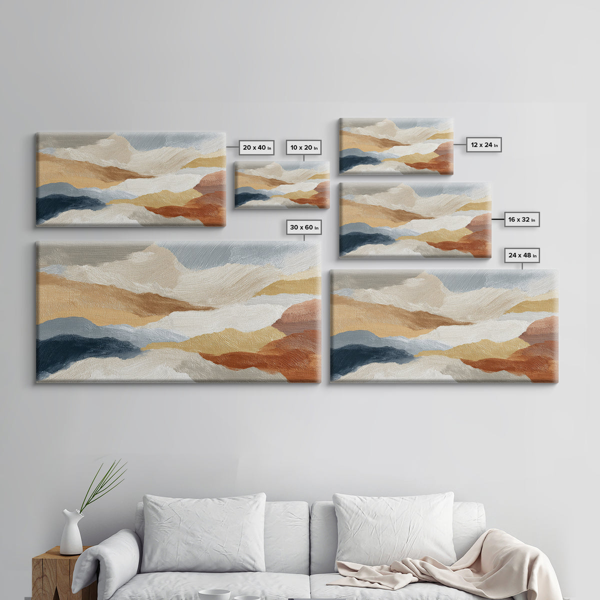 Soft Abstract Linen Texture Framed Canvas Print, Master Bedroom, Neutral Decor, Bedroom Decor, Fine Art, Sanctuary, Home Decor, MAS-2x1-95