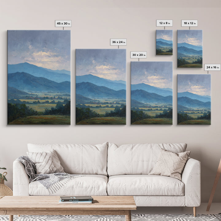 Soft Mountain Ridge Framed Canvas Print, Master Bedroom, Wedding Decor, Bedroom Decor, Fine Art, Sanctuary, Rustic Home Decor, MAS-2x3-21