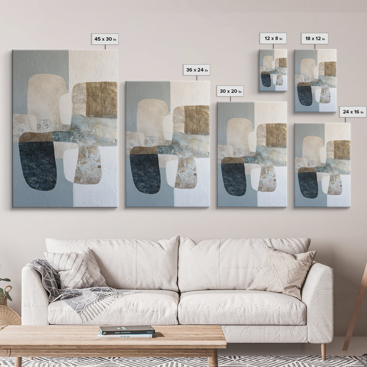 Minimal Stone Shapes Framed Canvas Print, Master Bedroom, Modern Decor, Bedroom Decor, Abstract Art, Sanctuary, Wall Decor, MAS-2x3-24