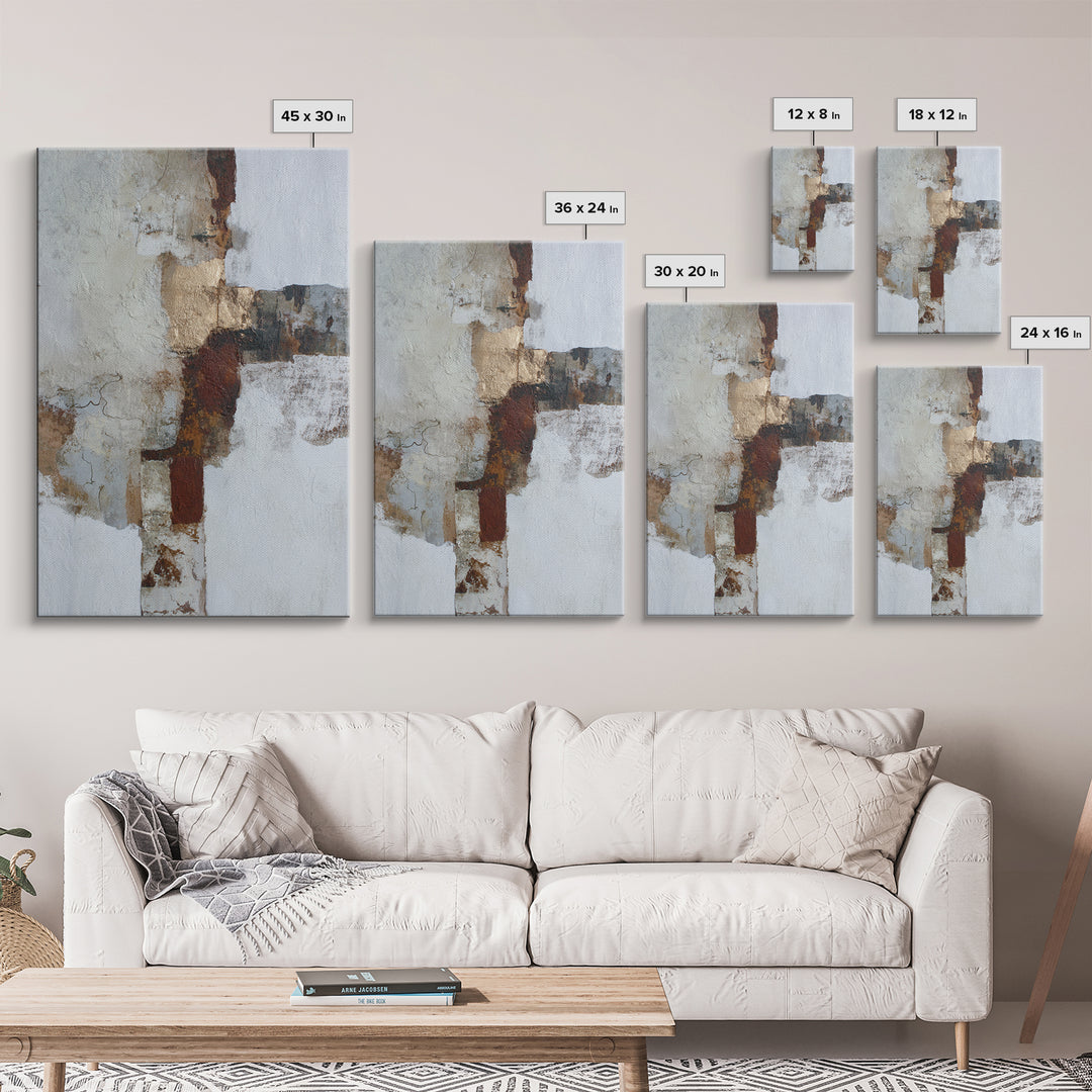 Large Cream Abstract Framed Canvas Print, Master Bedroom, Bedroom Decor, Sanctuary, Living Room Prints, Wall Decor Bedroom, MAS-2x3-25