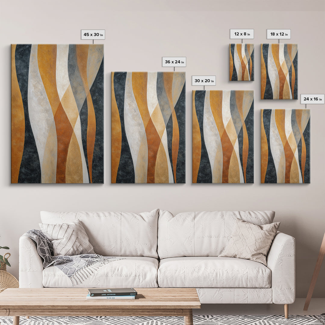 Abstract Wave Forms Framed Canvas Print, Master Bedroom, Wall Art Bedroom, Bedroom Decor, Sanctuary, Statement Artwork, MAS-2x3-28