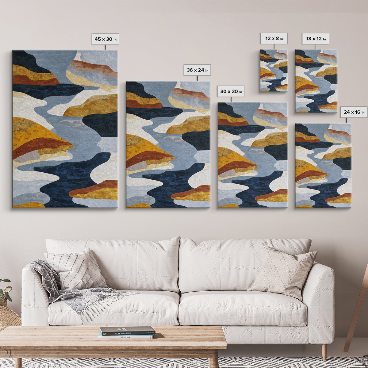 Abstract Wave Forms Framed Canvas Print, Master Bedroom, Bedroom Decor, Abstract Art, Sanctuary, Bedroom Wall Art, MAS-2x3-4