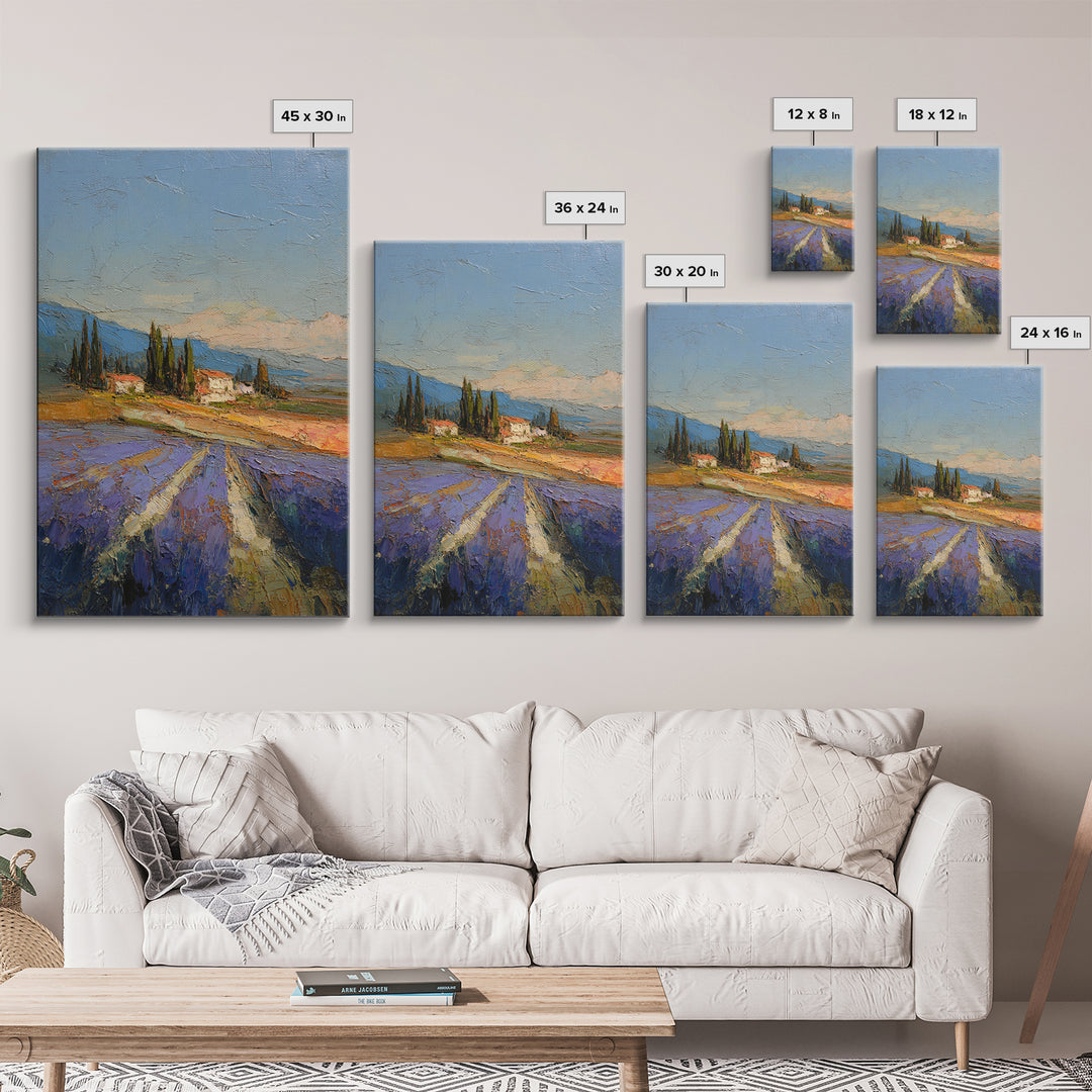 Lavender Field at Twilight Canvas Print, Master Bedroom, Art Print, Bedroom Decor, Fine Art, Sanctuary, Above Bed Decor, MAS-2x3-50
