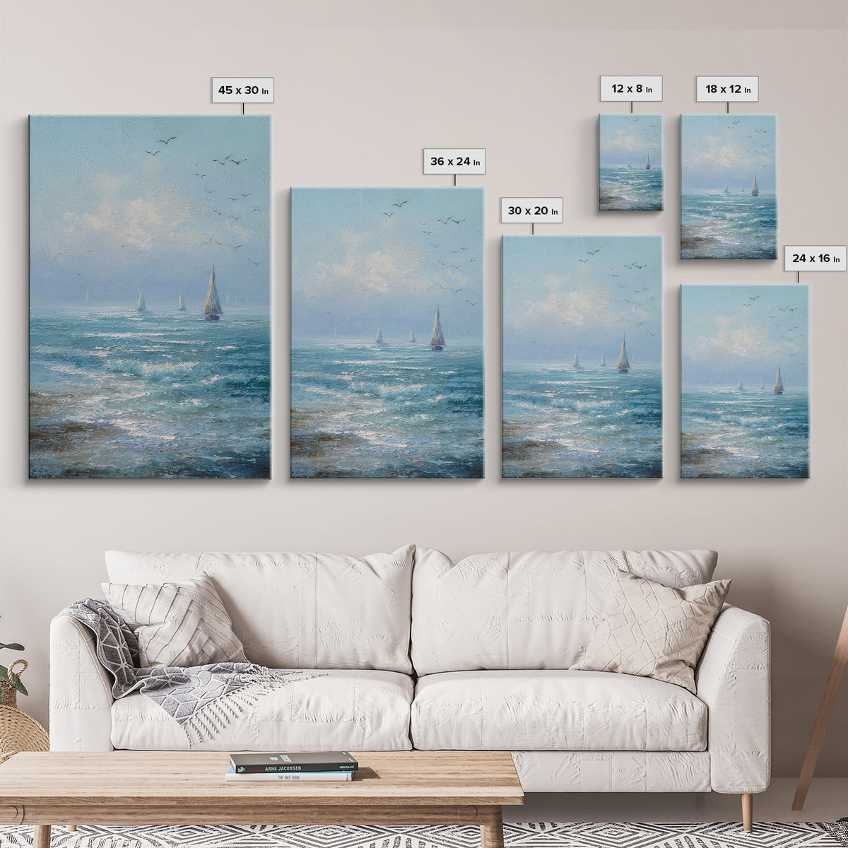 Hotel Coastal Landscape Framed Canvas Print, Master Bedroom, Farmhouse Wall Decor, Bedroom Decor, Fine Art, Sanctuary, MAS-2x3-53